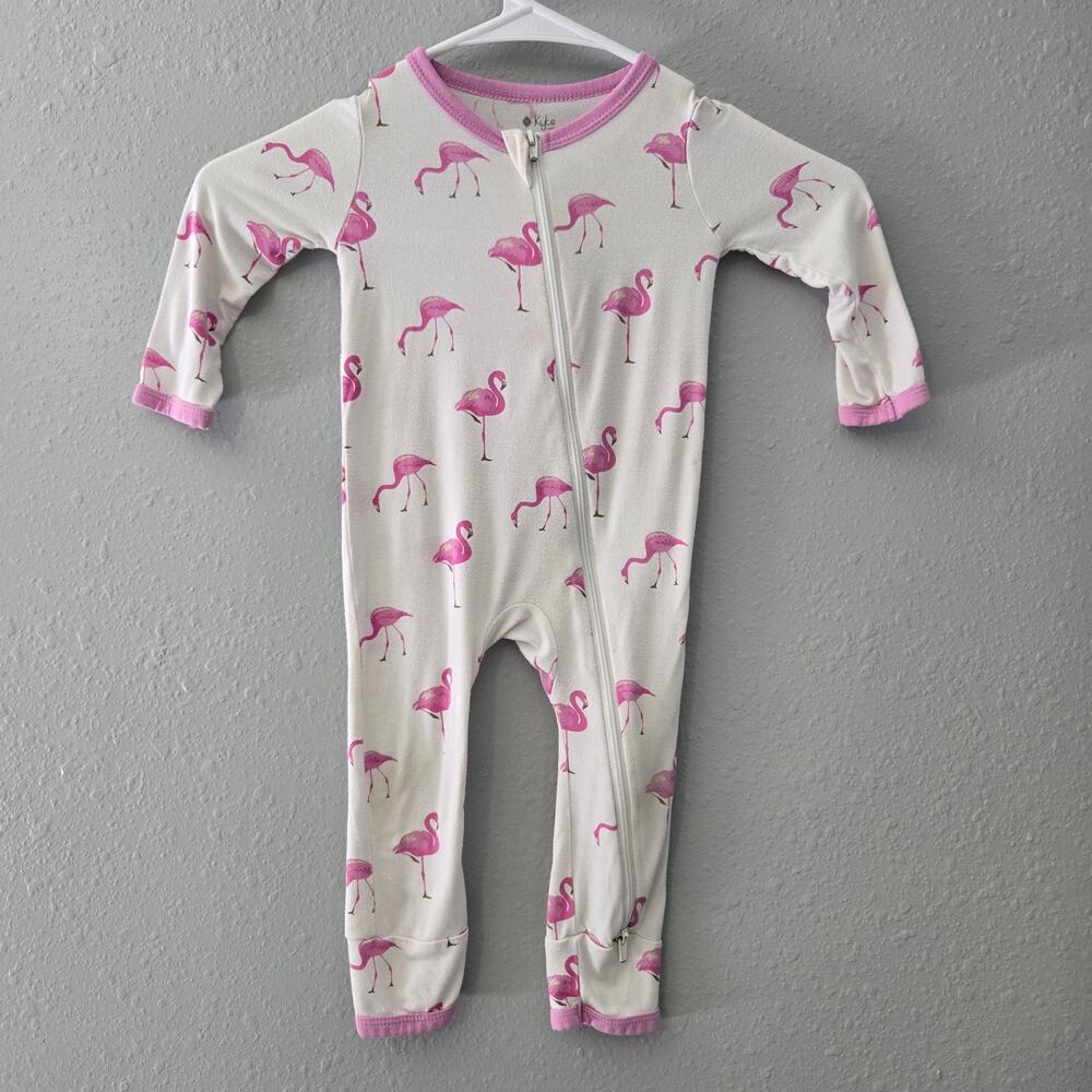 Kyte Baby Sleeper Pajamas 12-18 Month Flamingo Footless One Piece Zipper PJS